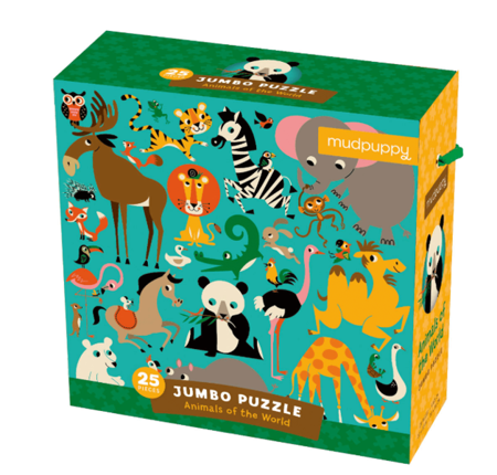 Mudpuppy Puzzle Podłogowe Jumbo Zwierzęta Świata 25 elementów 2+