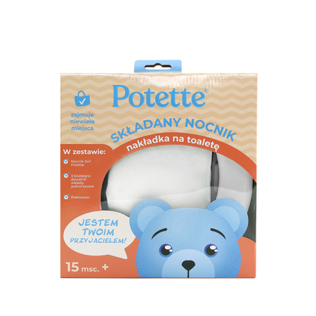 Potette Plus Nocnik Dla Dziecka i Nakładka na Toaletę 2w1 Biało-niebieski